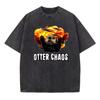 Otter Chaos T Shirt Woman Cute Funny Sea Otter Graphic T Shirts Unisex Vintage Cotton Short Sleeve Tshirt Tops