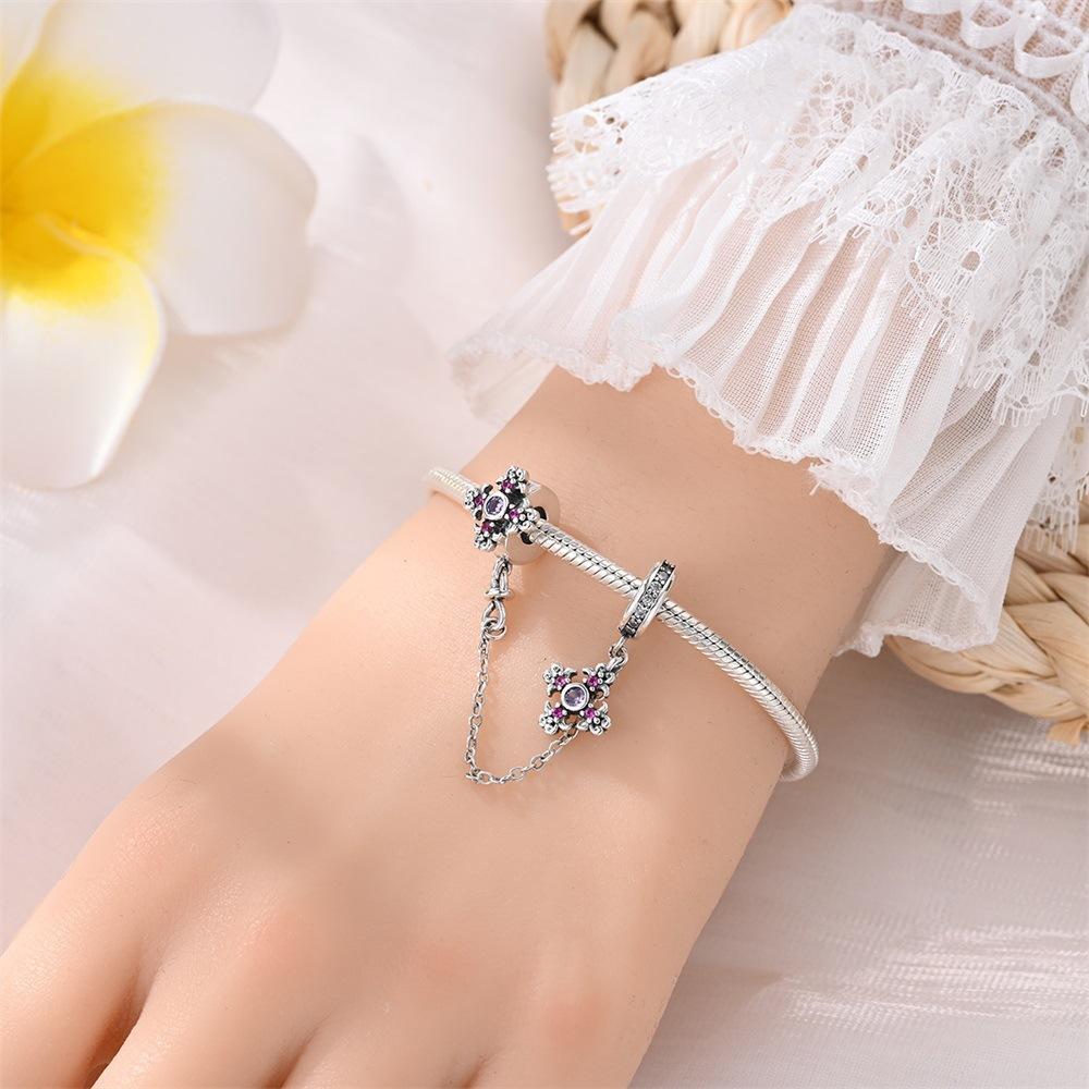 S925 Silber Romantisch Klassischer Stil Rosa Engel Anhänger DIY Armband Schmuckzubehör