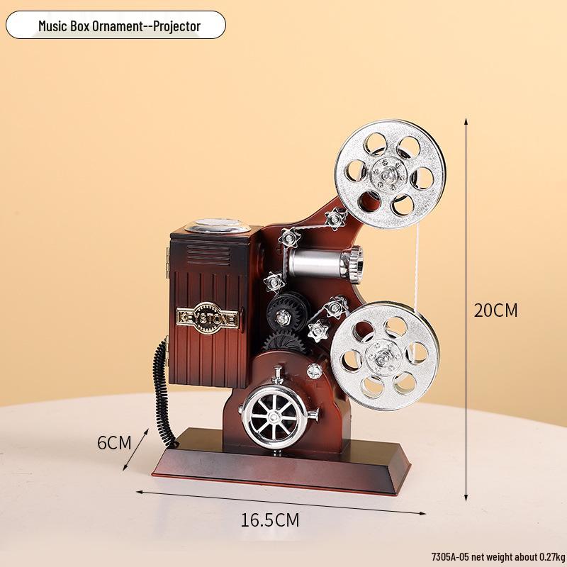 Creative Retro Wind-up Music Box for Home & Shop Decor, Photography Props