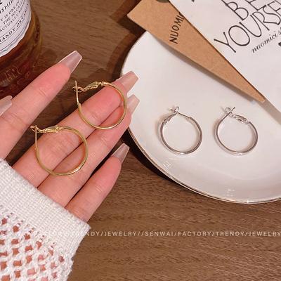 European and American Popular Metal Sense Exaggerated Large Circle Earrings Female Frigid Wind Texture Earrings Internet Celebrity Earrings