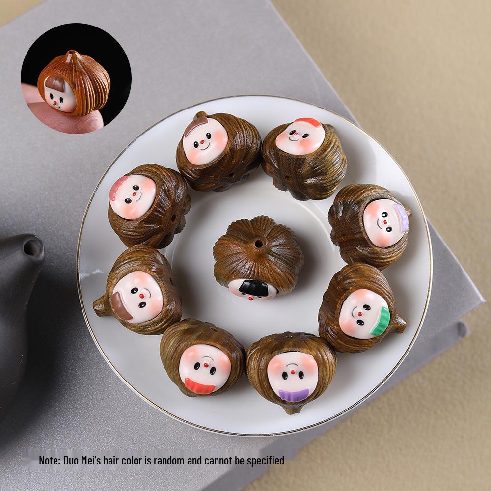 Rosewood Cartoon Chestnut Sister Garlic Pendant in Green Sandalwood Mobile Phone Chain