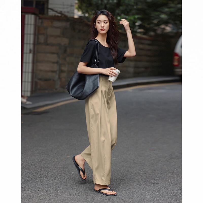 Demana Women's Slimming Casual Layered Ankle Pants