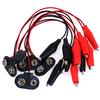 5Pcs 9V Battery Clip Power Cable Testing Line Adapter To Alligator Clip