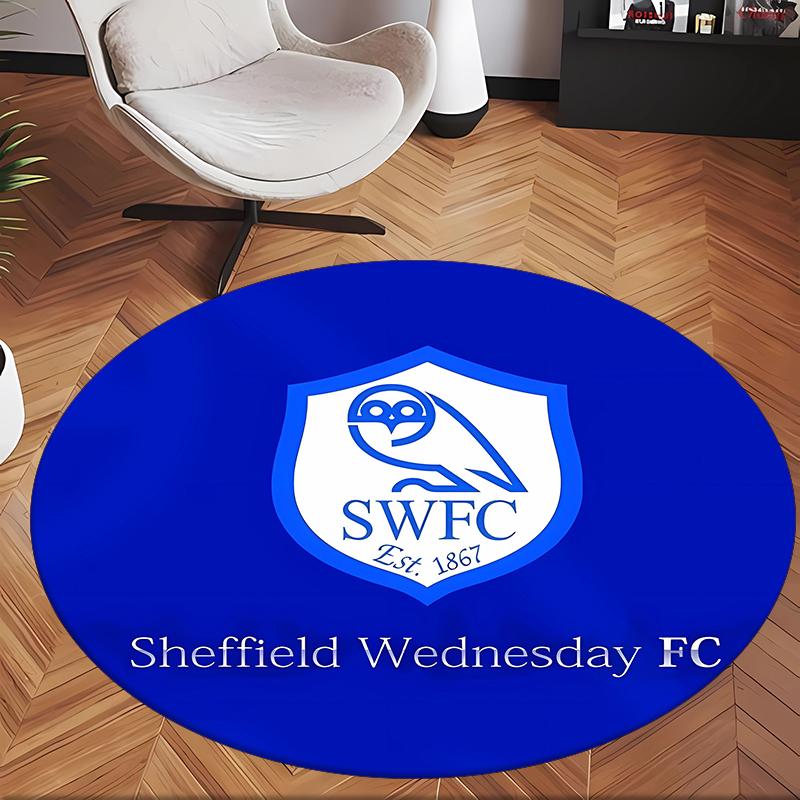 Sheffield Wednesday Fc (14) Round Office Rug Decorative Floor Rug for Office Bedroom Living Room and Home Space