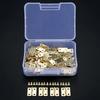 100pcs/Box Hinge W/screws Iron 4 Holes Right Angle Hinge Silver/Gold DIY Decor Furniture Mini 18*16mm Craft Decor Furniture DIY