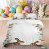 Bedding Pillowcase Quilt Cover 3-Piece Easter Egg Rabbit With Flower Green Leaf Elements,Easter Home Decor