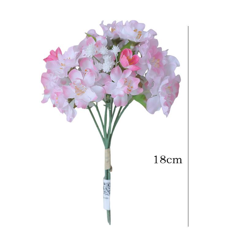 Cherry Blossom Branch Bouquet Short Branch Spring Peach Flower Artificial Flower Home Decoration Small Bouquet