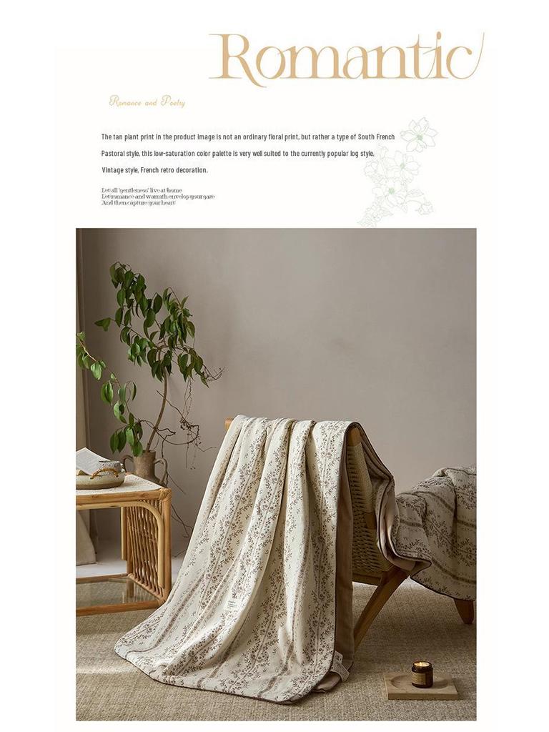 2026 Spring/Summer French Chic Cotton Linen Cooling Quilt for Dorms and Homes
