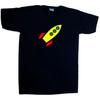 Rocket Ship Cotton Trendy Lightweight Collarless Black T Shirt