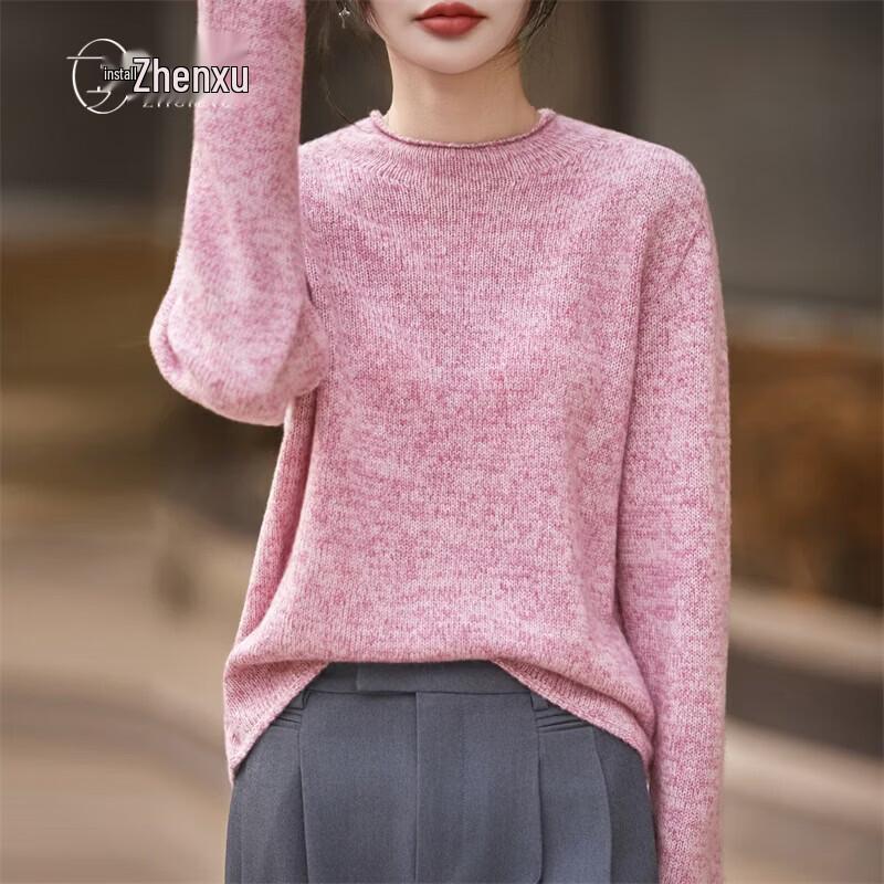 Zhenxu Damen Verdickter Nahtloser Pullover aus Woll-Kaschmir-Mischung
