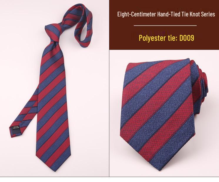8cm Men's Formal Striped Plaid Tie for Business, Wedding, or Professional Wear - Black or Red, Korean Style