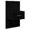 Wall Mounted Nightstand with LED Lights Black