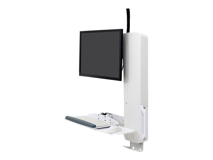 Wall Mount for LCD Monitor - ERGOTRON - StyleView Sit-Stand - White - Size 24" - Keyboard/Mouse Support