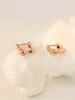 Minimalpiercing 14K 18K Mini Bubble Square One-Touch Ring Earrings