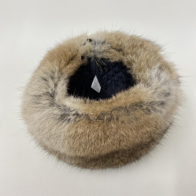 New Fashionable Fur Caps Real Rabbit Fur Hats For Women Warm Russian Winter Hat Rabbit Fur Cap Brimless Melon Cap Beanies ForMen