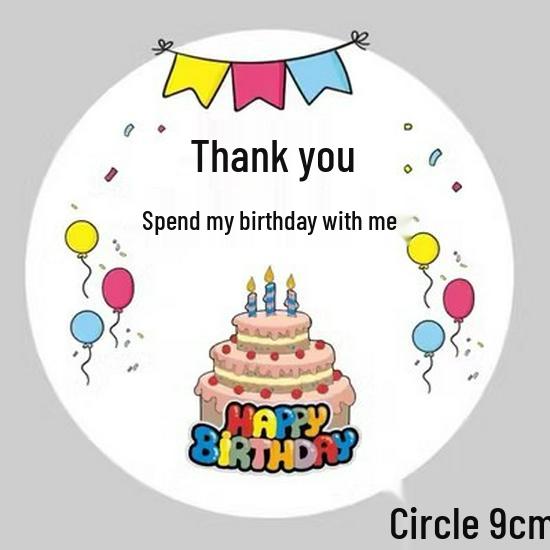 Birthday Thank You Stickers: Cute Cartoon Self-Adhesive for Kids  Party Favor Bags