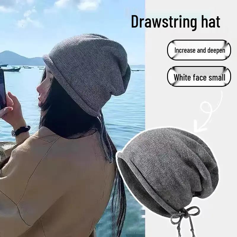 Autumn/Winter Essential: Lazy Style Slouchy Beanie for Women - Large Head Circumference, Fashionable Cold Weather Hat.