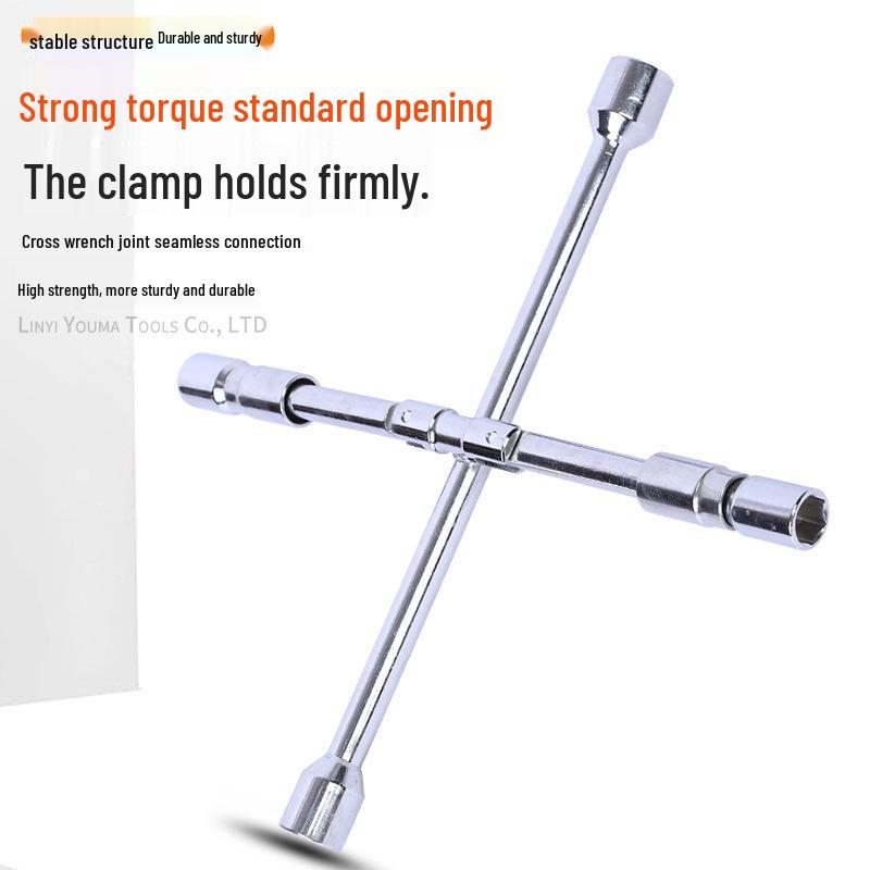 Folding Hexagonal Tire Wrench: Multi-functional Cross Socket Tool for Easy Tire Change