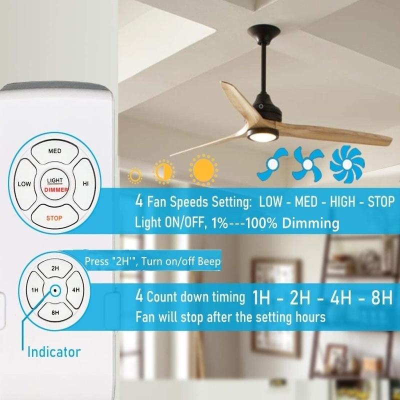 Mini Ceiling Fan Lamp Remote Control Kit Ac 110-240V Timing Control Switch Adjusted Wind Speed Transmitter Receiver
