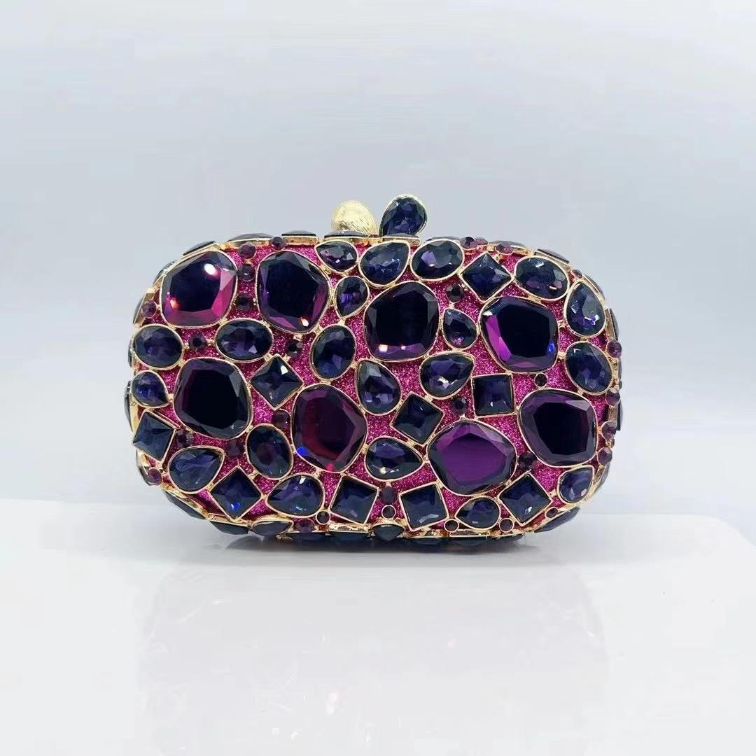 

WHTUOHENG Orange Rhinestone Evening Purse Clutch Diamond Metallic Party Dinner Minaudiere Crystal Wedding Tote Bridal Clutch Bag 18cmX10cmX7cm