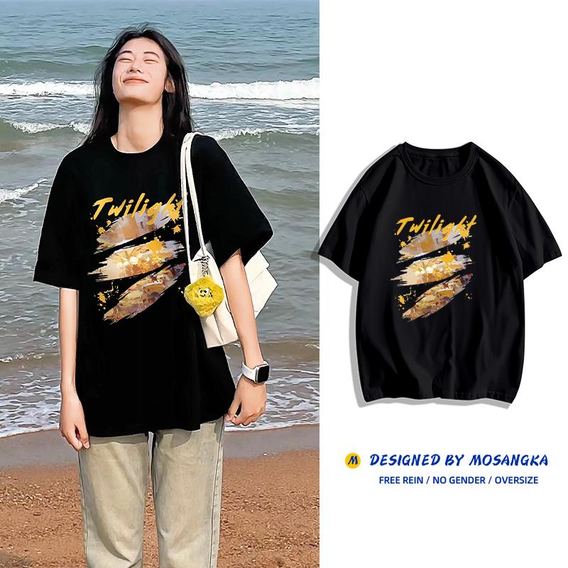 

Retro Large Size Cotton Short-sleeved T-shirt For Women