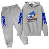 Children's Fall Winter Hooded Sweatshirts Men's Women's Styles Ages3-12cartoon Anime Cat Clothing Long-sleeved Shirt+pants Set