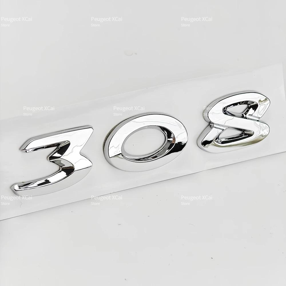 akpsw6 3D ABS Rear Trunk Emblem Badge Number Sticker for Peugeot 206 207 301 307 308 408 508 Car Accessories Comes with Back Glue