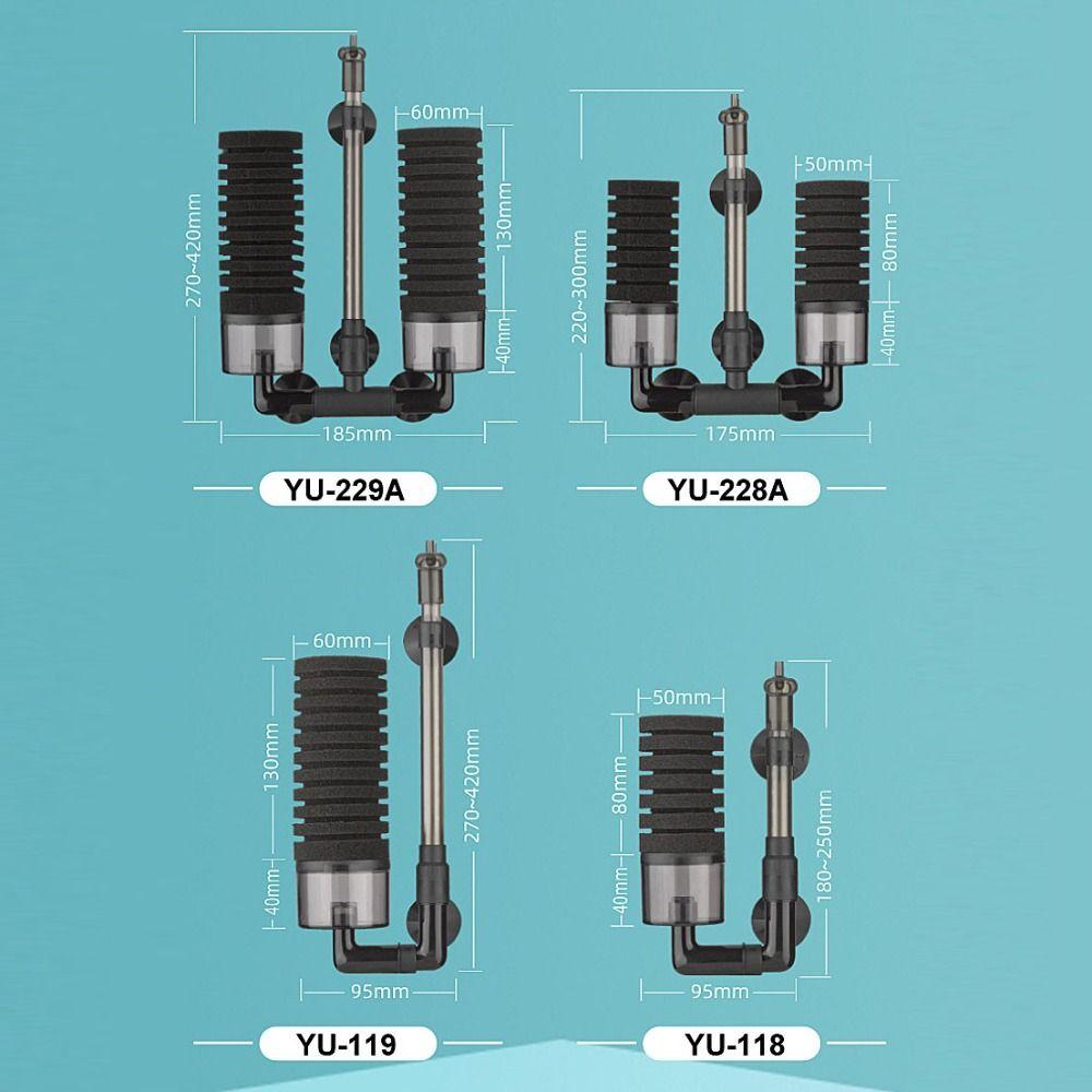 Aquarium Filter For Aquarium Fish Tank Air Pump Skimmer Biochemical Sponge Rotating Extensible Aquarium With Filtration System