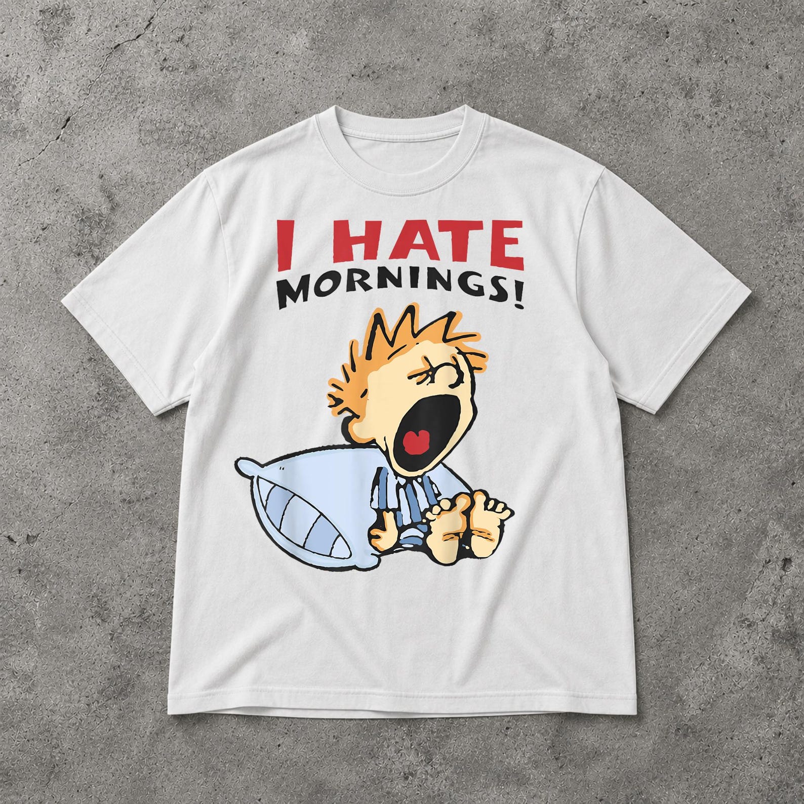 I Hate Mornings Shirt, Funny Introvert Coffee Humor Graphic Tee, Tired Meme Unisex T Shirt M
