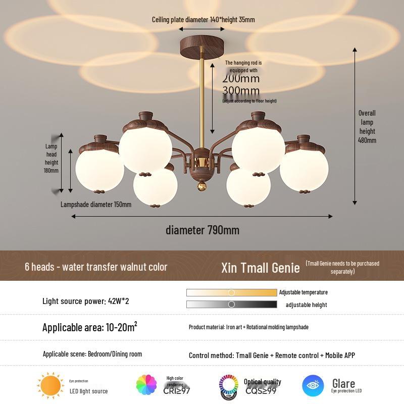 Vintage French Mid-Century Eye-Protecting Chandelier for Living Room, Bedroom, and Restaurant