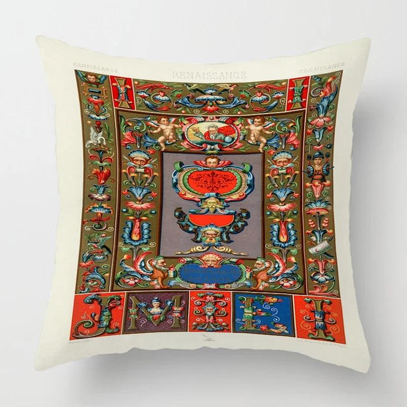 Home Decor Baroque Inspired Vintage Pattern Pillow Covers Pattern Cushion Cover Suitable for Sofa Bedroom Car Pillow Cover