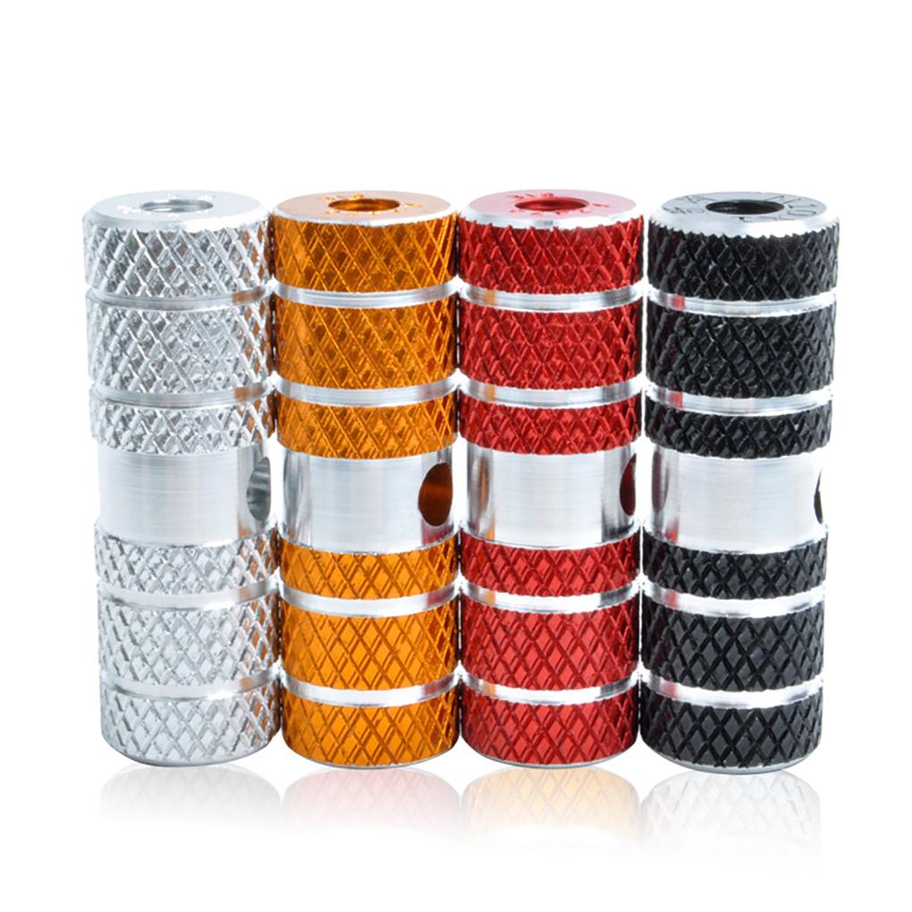 Packung mit 2 Fahrradfußrasten Aluminiumlegierung Gewinde Mountainbikes Fuß Anti-Rutsch-Rille Tragbar Outdoor Achspedal Ersatz