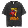 Italian Brainrot Funny Meme Washed Vintage T-shirt Six Seven 67 Number Tshirt Men Women Casual Fashion Oversized Crewneck Tees