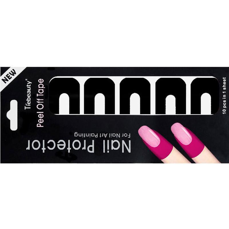 10 Stück/Bogen Nagellack-Lackschutz Aufkleber Halter Werkzeug Kreative U-Form Auslaufsicher Langlebig Maniküre Werkzeug Fingerabdeckung