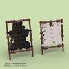 MOC Medieval Furniture Building Blocks Cannon Sheepskin Leather Rack Spinning Wheel Map Desk Loom Bricks Toys Kids Gift