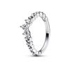 Waterdrop Ring S925 Silver Zircon Blue Stone Heart Ring Fashionable Women's Jewelry Party Wedding Gifts