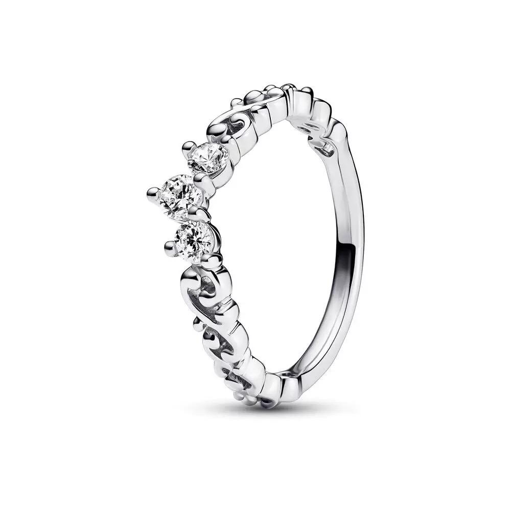 Waterdrop Ring S925 Silver Zircon Blue Stone Heart Ring Fashionable Women's Jewelry Party Wedding Gifts