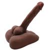 VaHppy Large 18.5*4.5cm 1.7kg Dildos Artificial Penis With Anus Sex Toys For Gay Girl Women Brown Skin Masturbator Free Hands Bent Arbitrarily