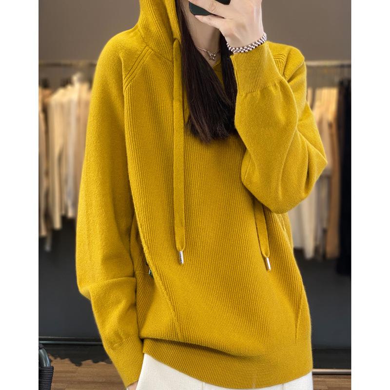 Osmanthus Jehlová Mikina pro Ženy Na Podzim a Zimu Nový Volný a Všestranný Pletený Svetr Šetrný k Pokožce a Hřejivý Mikinový Svetr