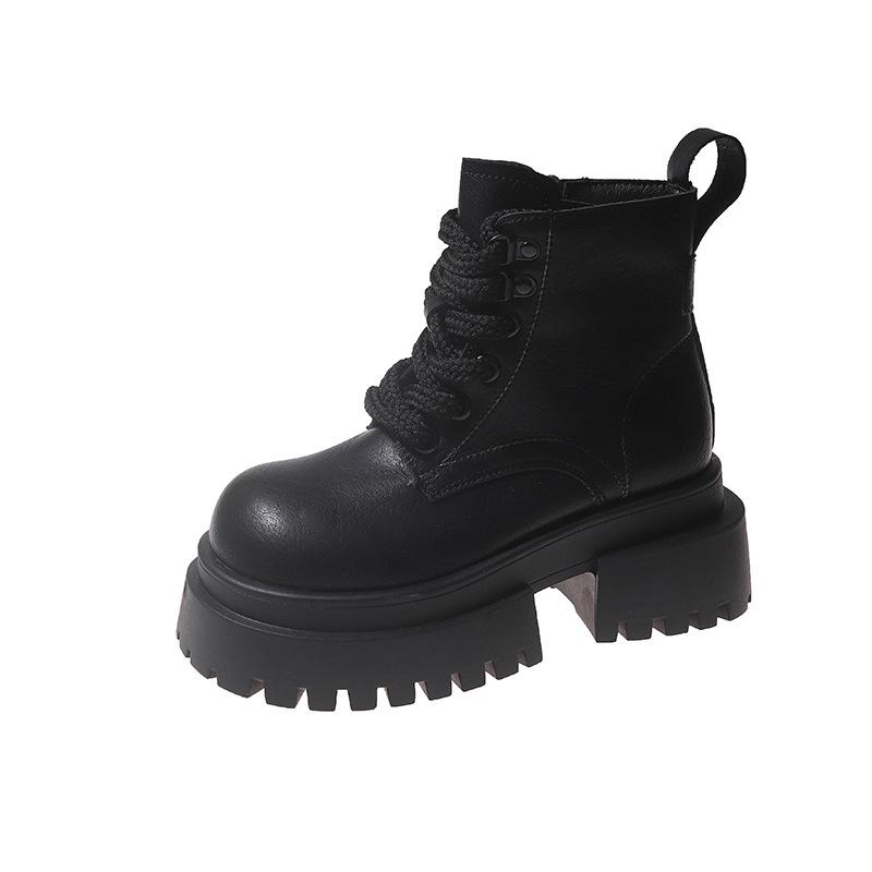 

Интернет знаменитости взрыв мягкие кожаные ботинки Martin женские 2025 новые большие ботинки инструментальные ботинки на толстой подошве ботинки локомотив маффин короткие ботинки прилив 35 чёрный