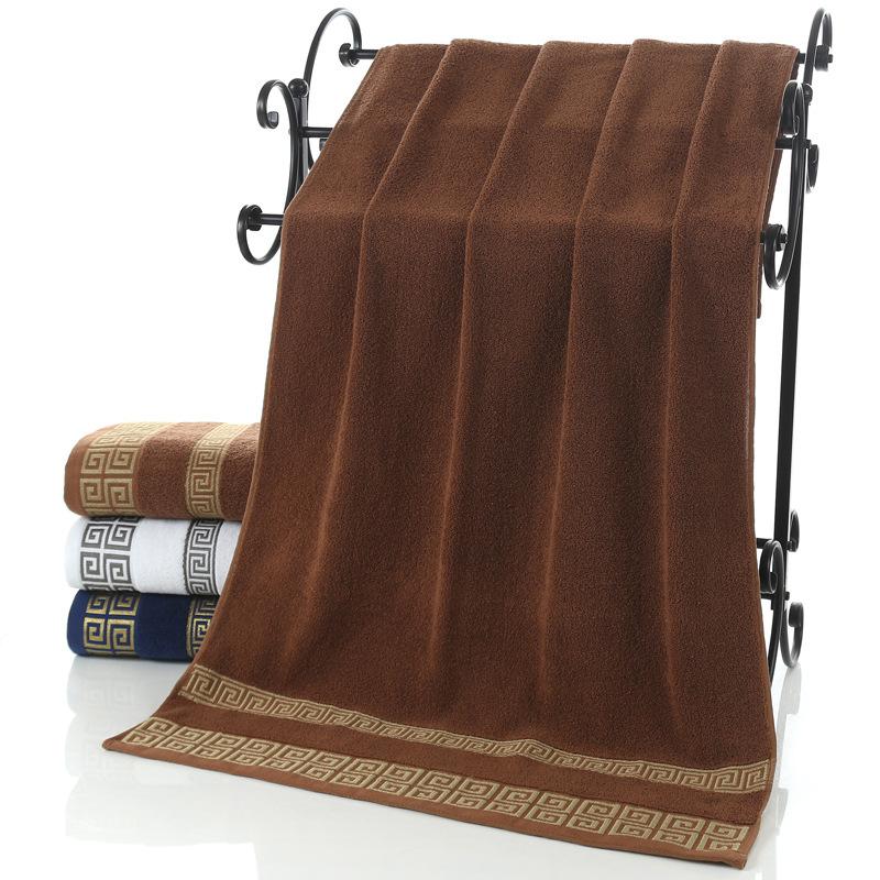 

Хлопковая Абсорбирующая Утолщенная Повязка на Голову с Обертыванием Сухие Волосы Взрослый Банный Топ-Труба Банное Полотенце Полотенце для Рук Геометрическая Вышивка Подарочное Полотенце Towel 34x74 коричневый