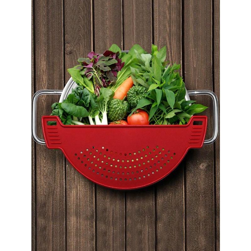 Silicon Strainer, Plastic Drainer Strainers Pot Funnel Half Moon Shape Food Filter Board Sieve Draining