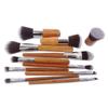 Sada 11 v 1 Štětce na make-up s přírodní bambusovou rukojetí s látkovým sáčkem Štětec na míchání make-upu s měkkými vlákny Kosmetický nástroj