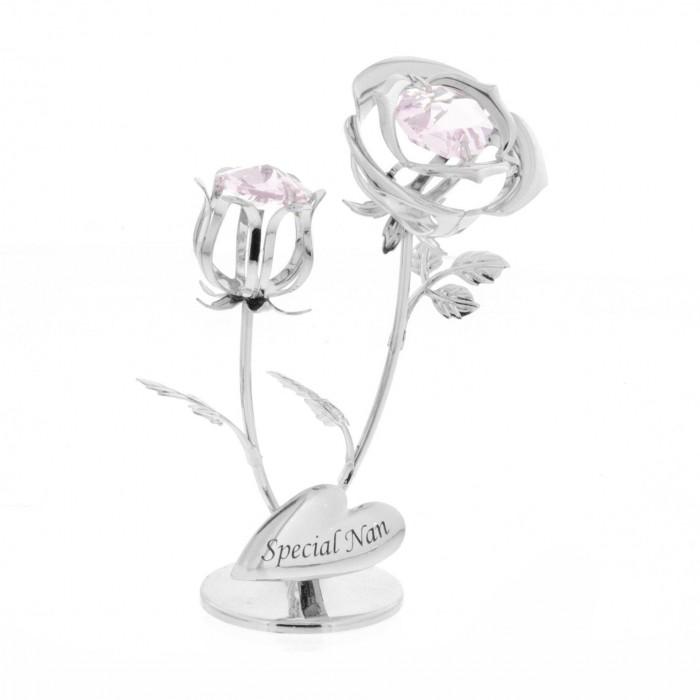 Crystocraft Forkrommet Rose & Roseknopp - Spesiell Nan
