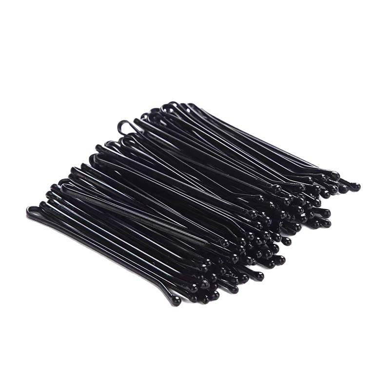 Black Steel Hairpin: Thick Side Clip for Bangs and Hairstyling