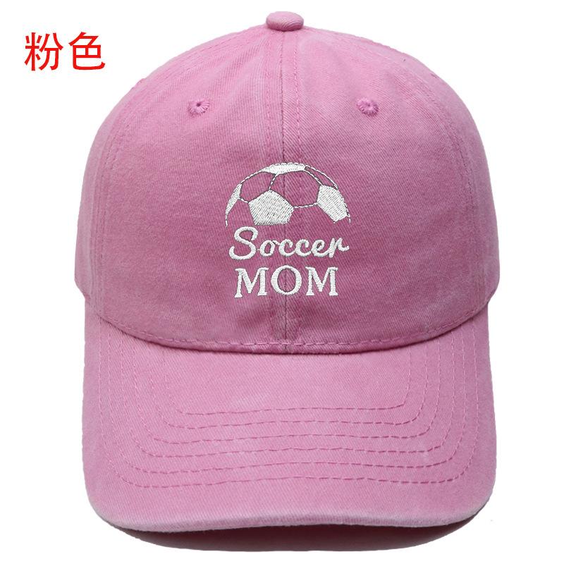 New Soccen MOM football embroidery washed baseball cap men's and women's leisure outdoor sports sun hat