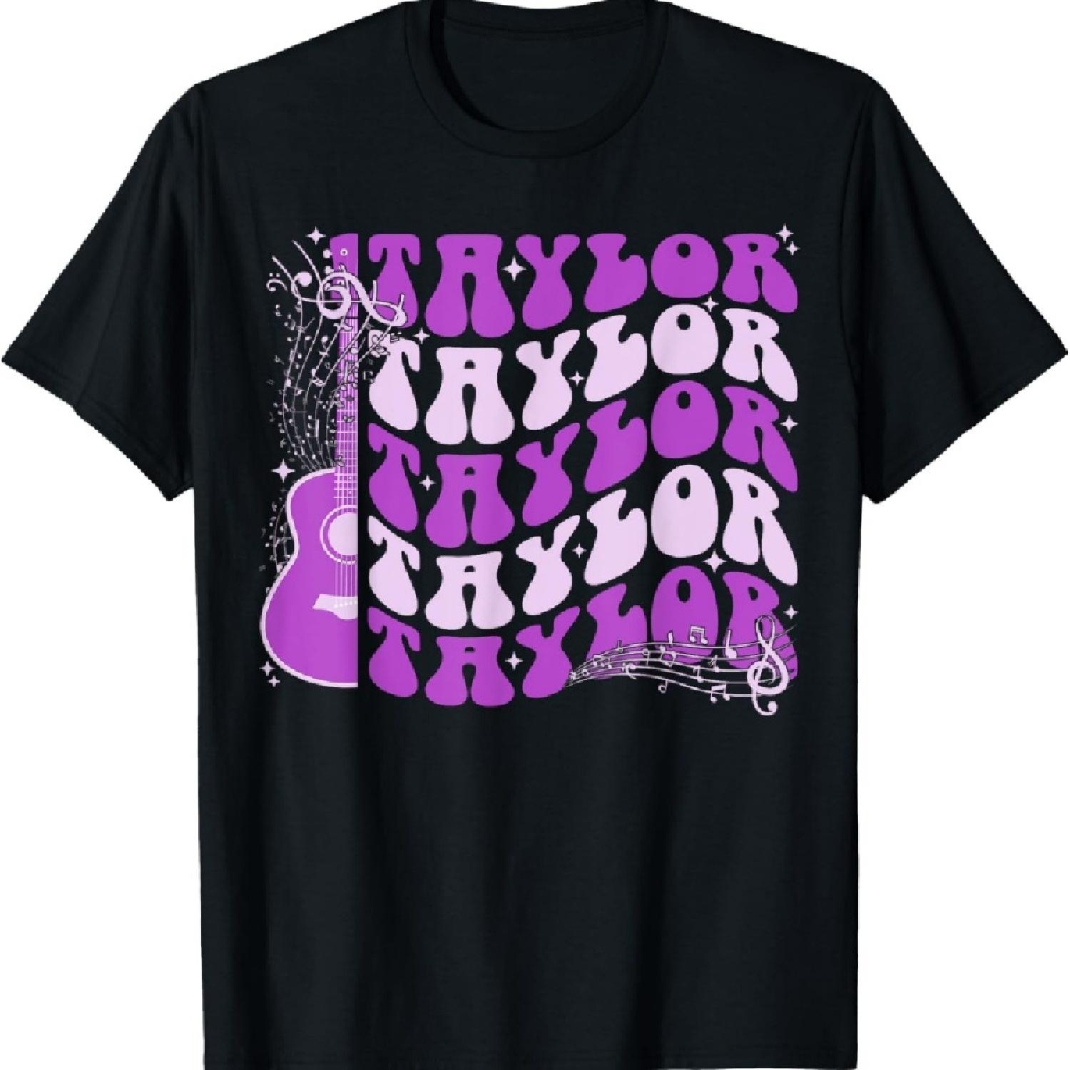 

Girl Retro TAYLOR First Name Personalized Groovy Birthday T-Shirt XXXXXL чорний