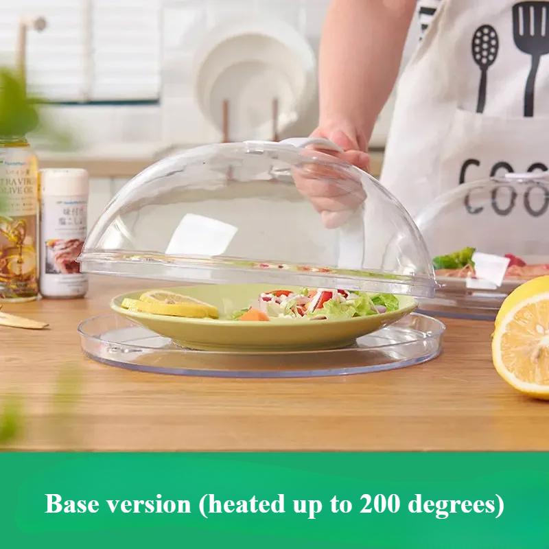 Wysokiej jakości osłona przeciwbryzgowa do kuchenki mikrofalowej, wolna od BPA, osłona na żywność, pokrywa z uchwytem, przezroczyste akcesoria kuchenne