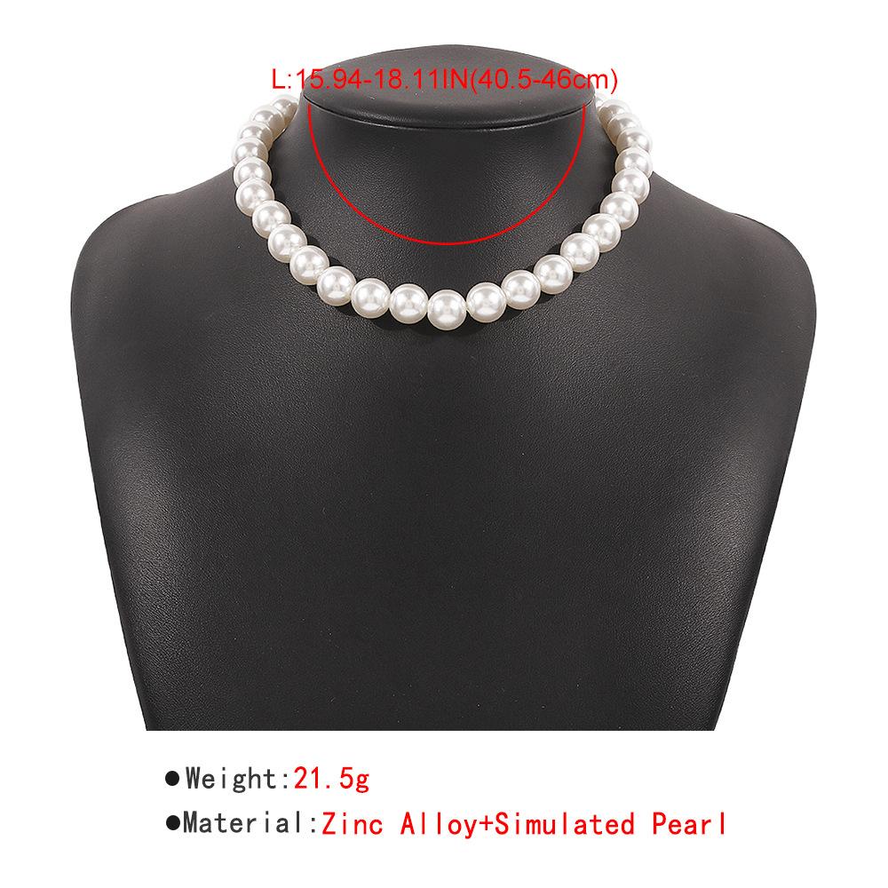 Elegant Choker Necklace, Exaggerated Pearl Geometric Personality Temperament Necklace for Women