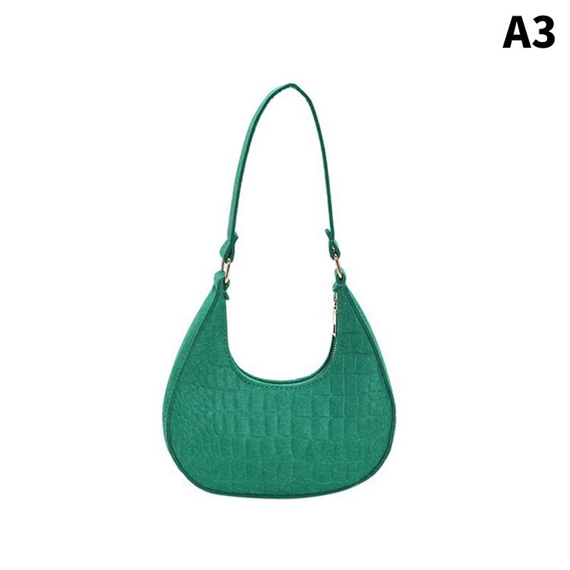 Простые сумки подмышку в форме полумесяца, милые женские сумки на плечо с крокодиловым тиснением, фетровые кошельки, сумки, трендовые аксессуары